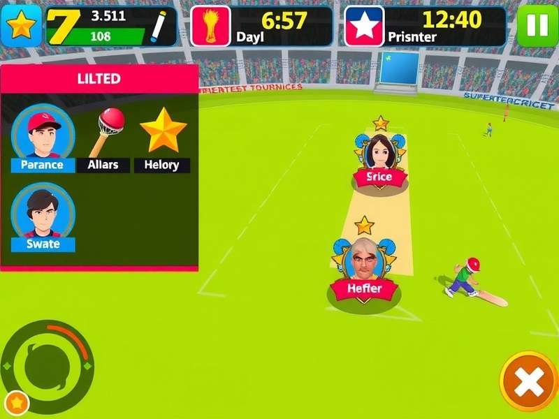 Superstar Cricket Heroes character selection screen